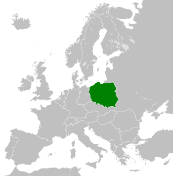 Location of the People's Republic of Poland in Europe.
