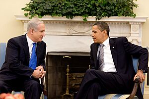 President Barack Obama talks with Israeli Prime Minister Benjamin Netanyahu in the Oval Office - 18 May 2009 - P051809PS-0069 (3544160604)