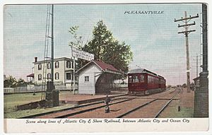 Scene along Atlantic City and Shore Railroad, between Atlantic City and Ocean City - Pleasantville