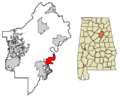 St. Clair County Alabama Incorporated and Unincorporated areas Riverside Highlighted 0164920