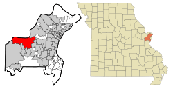 Location of Chesterfield, Missouri