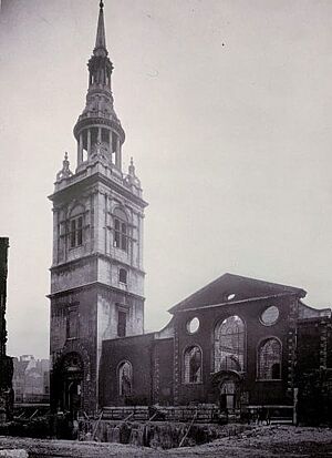 St Mary-le-Bow bomb damage