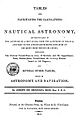 Tables for facilitating the calculations of nautical astronomy