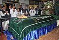 The Prime Minister, Dr. Manmohan Singh and his wife Smt. Gursharan Kaur pray after offering chadar at the Mazar of Bahadur Shah Zafar, in Yangon, Myanmar on May 29, 2012