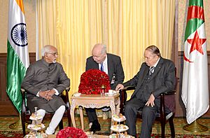 The Vice President, Shri M. Hamid Ansari calling on the President of Algeria, Mr. Abdelaziz Bouteflika, in Algiers, Algeria on October 19, 2016