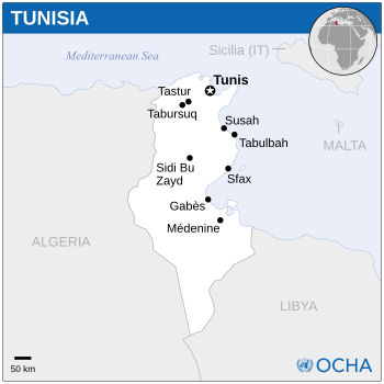 Location of Tunisia