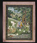 Unknown Indian - Rama, Lakshmana, and Sita Cooking and Eating in the Wilderness - Google Art Project