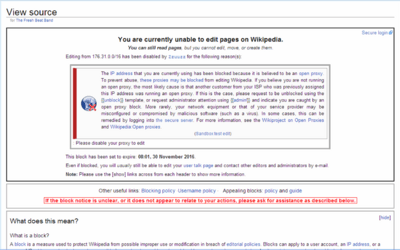 Wikipedia blocked user