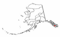 Location of Naukati Bay in Alaska, United States