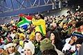 A South African Fan Plays His Vuvuzela
