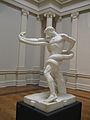 An athlete wrestling with a python, white marble sculpture by Frederic, Lord Leighton, 1888-1891, private collection