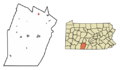 Bedford County Pennsylvania Incorporated and Unincorporated areas Woodbury Highlighted