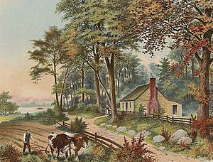 Birthplace of Ulysses S Grant, color illustration, cropped