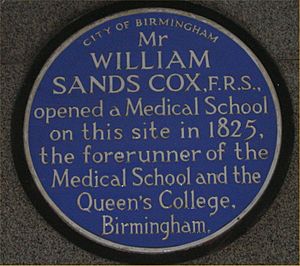 Blue plaque William Sands Cox