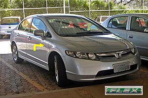 Brazilian Honda Civic Flex car 09 2008 logo & secondary gas tank