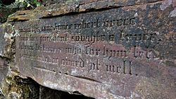 Bruce's Cave, Kirkpatrick Fleming, Dumfries & Galloway, Scotland. Entrance inscription