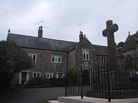 Building and Cross in front of Otterton Church - geograph.org.uk - 956350