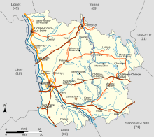 Carte de la Nièvre