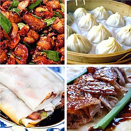 Chinese foods from different regional cuisines