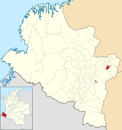 Location of the municipality and town of Albán in the Nariño Department of Colombia.