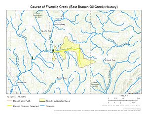 Course of Fivemile Creek (East Branch Oil Creek)