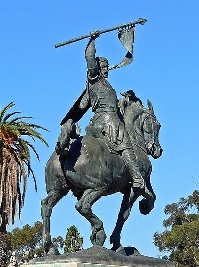 Detalle de la estatua el Cid (Parque de Balboa).jpg