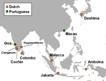 Dutch and Portuguese in Asia c 1665