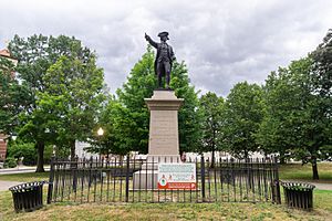 Esek Hopkins statue wide view
