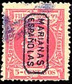 Estampilla española de las Islas Marianas 5 cent 1898-99