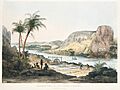 Exterior View of the Temple of Ybsambul illustration from the kings tombs in Thebes by Giovanni Battista Belzoni (1778-1823) from Plates illustrative of the researches and operations in Egypt and Nubia (1820)