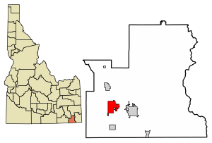 Location of Dayton in Franklin County, Idaho.