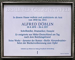 Gedenktafel Kaiserdamm 28 (Westend) Alfred Döblin
