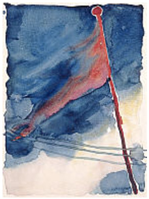 Georgia O'Keeffe, The Flag, watercolor, 1918, MAM