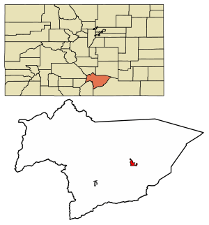 Location of the City of Walsenburg in Huerfano County, Colorado.