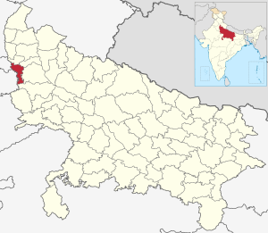 Location of Gautam Buddha Nagar district in Uttar Pradesh