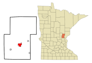 Location of Morawithin Kanabec County and state of Minnesota