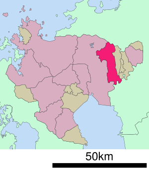 Location of Kanzaki in Saga Prefecture