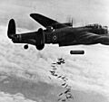 Lancaster I NG128 Dropping Blockbuster - Duisburg - Oct 14, 1944