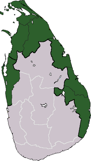 Location Tamil Eelam territorial claim