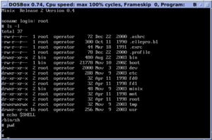 MINIX 2.0.4 Shell Interaction