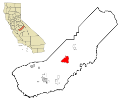 Location in Madera County and the state of California