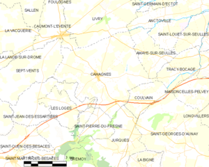 Map commune FR insee code 14120