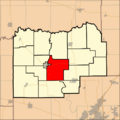 Map highlighting Petersburg East Precinct, Menard County, Illinois