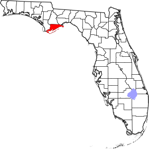 Map of Florida highlighting Franklin County