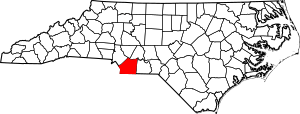 Map of North Carolina highlighting Union County