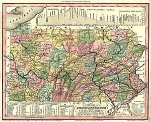 Map of Pennsylvania counties in 1836