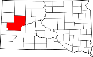 Map of South Dakota highlighting Meade County
