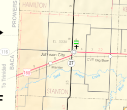 Map of Stanton Co, Ks, USA