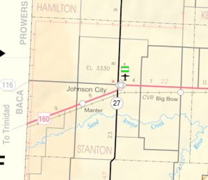 KDOT map of Stanton County (legend)
