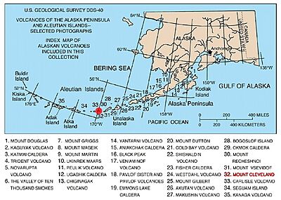 Map of alaska volcanoes cleveland